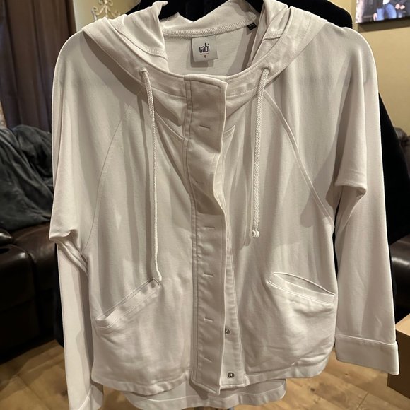 Cabi Soho Hoodie White Stretch - Picture 2 of 6